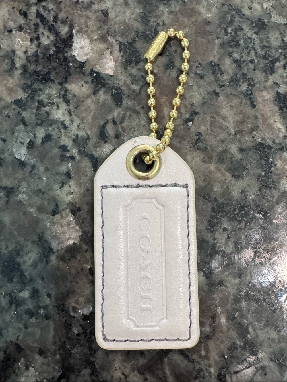 Coach White and gold hang tag 2.5”